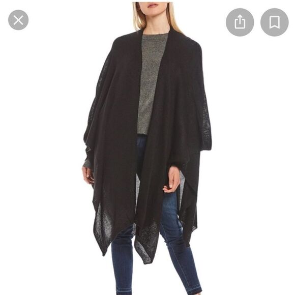 Vince Camuto Cozy Casual Topper Duster Sweater Black One Size NWOT - Picture 1 of 5